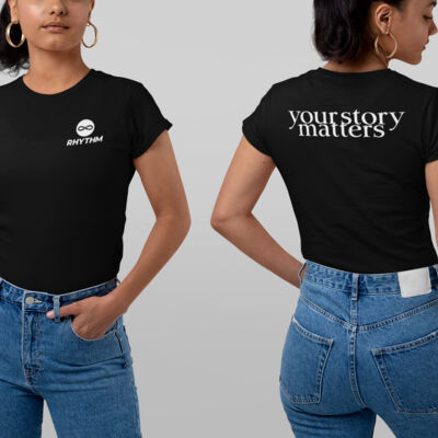 SAME DAY PRINT - RhythmChurchLogo_White - Ladies' Shirt Thumbnail