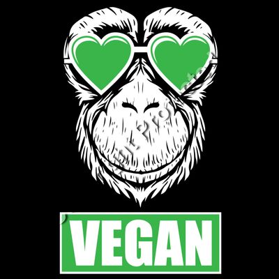 Vegan - Chimp with Love Heart Glasses Thumbnail